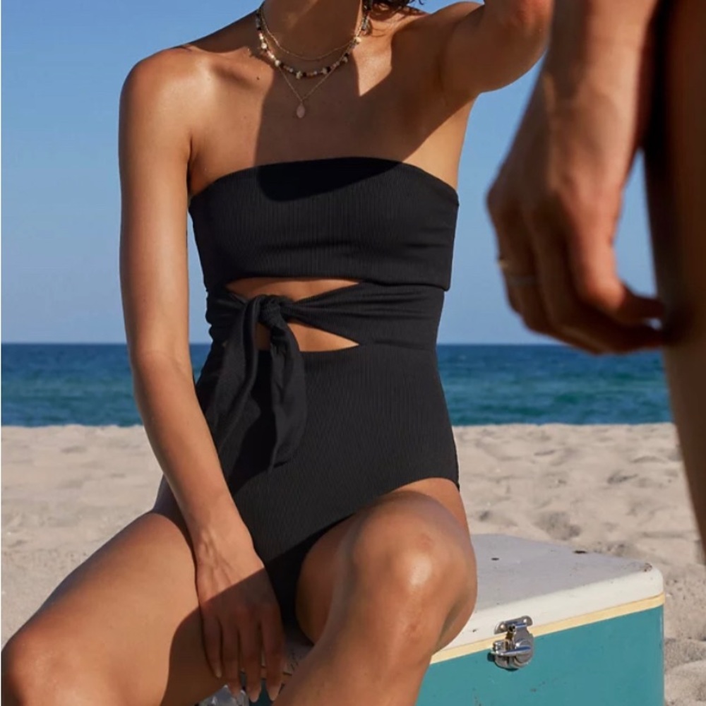 Aerie Ribbed Wrap One Piece Swimsuit